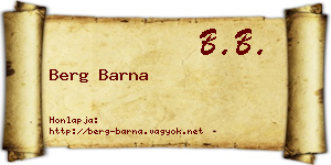 Berg Barna névjegykártya